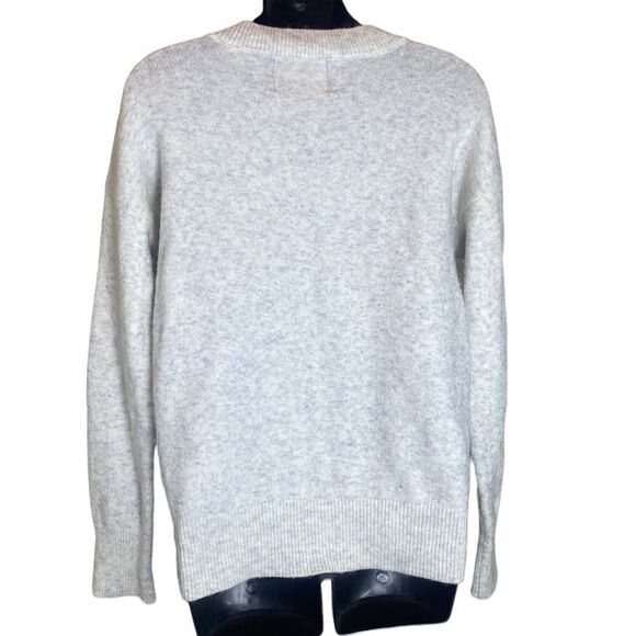 Scotch & soda wool/alpaca heathered gray white knit twistfront sweater oversized - Picture 6 of 8